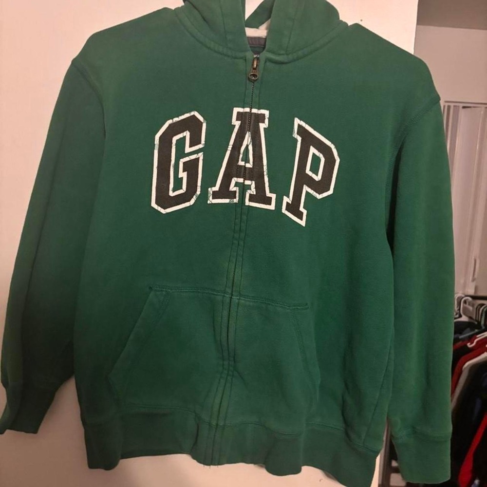 Green Gap zip-up hoodie Size L in kids